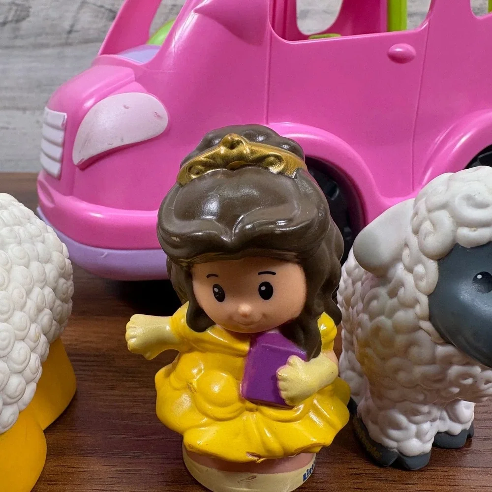 Fisher Price Little People Pink All Around Car,‎ Beauty and the Beast Qty 5 2013
